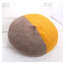 Модные женские весенне-Зимние береты, шляпа художника, стильная шляпа, женские шерстяные винтажные береты, двухцветная шапка s, женская шапка