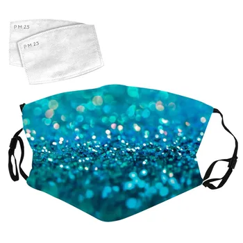 

Blue Sequins Maske Face Shield Reusable Cloth Face Mask Windproof Anti Haze Mouth Cover Breathable Mouth Mask Masque Adulte