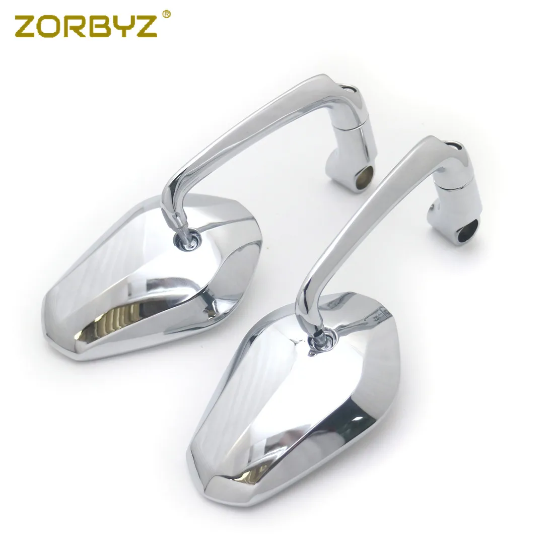 ZORBYZ универсальный мотоцикл хром боковое зеркало заднего вида для Honda Suzuki Cruiser Чоппер уличный велосипед