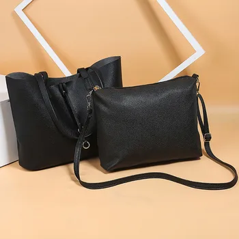 

&35 Women Summer Bag Ladies Fashion Retro Solid Large Capacity Shoulder Tote Handbag Casual Leather Bags Women sac De Plage