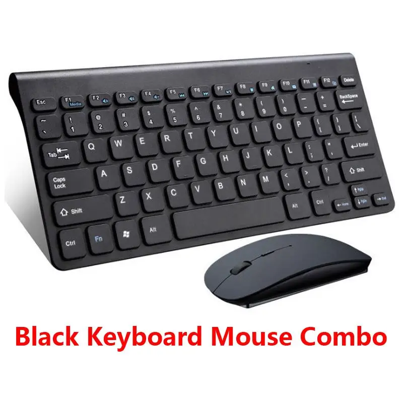 Black Mouse Keyboard Ультратонкий мини 2,4G беспроводная мышь Клавиатура для ноутбука Mac компьютер домашний офис эргономичная игровая клавиатура мышь комбинированная мультимедийная - Цвет: Black Mouse Keyboard