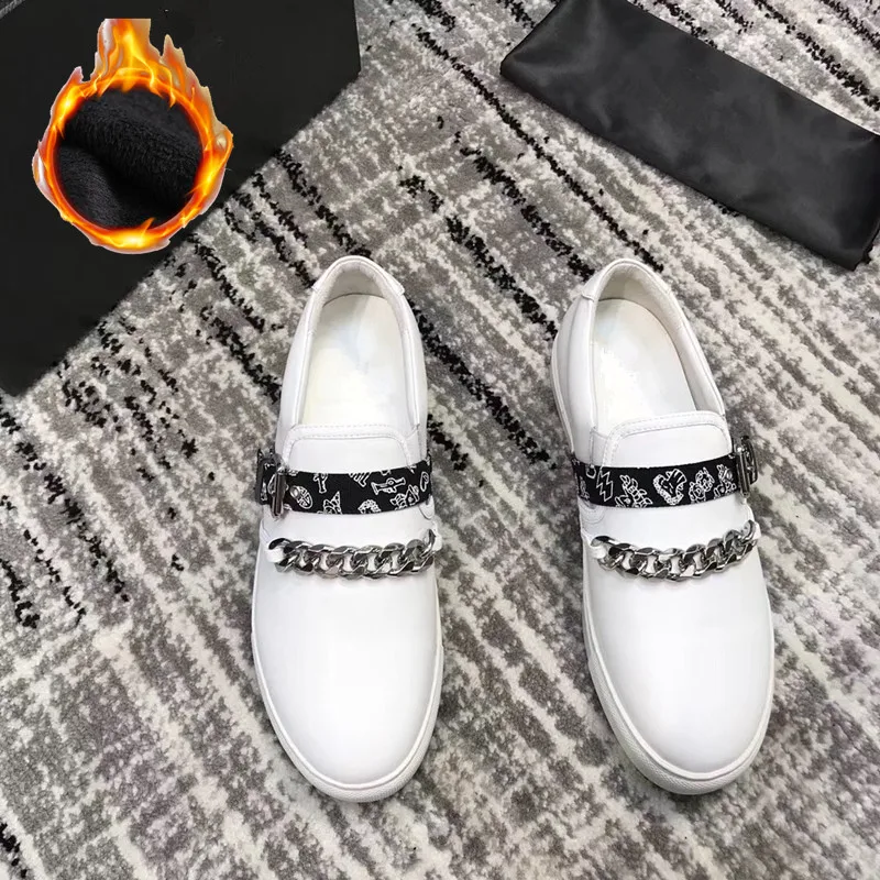Fur white Germuss/Повседневная обувь; Мужская модная повседневная обувь из флока; Высококачественная замшевая повседневная мужская обувь; весенние мужские кроссовки; большие размеры 38-46 - Цвет: Fur white