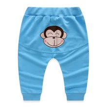 Детские штаны для мальчиков коллекция года, Осенние штаны в Корейском стиле с изображением обезьяны Спортивная одежда для маленьких детей штаны с мультяшным принтом штаны с низкой посадкой