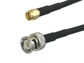 

1Pcs RG58 SMA Male plug to BNC Male plug Connector RF Coaxial Jumper Pigtail Cable For Radio Antenna 4inch~20M