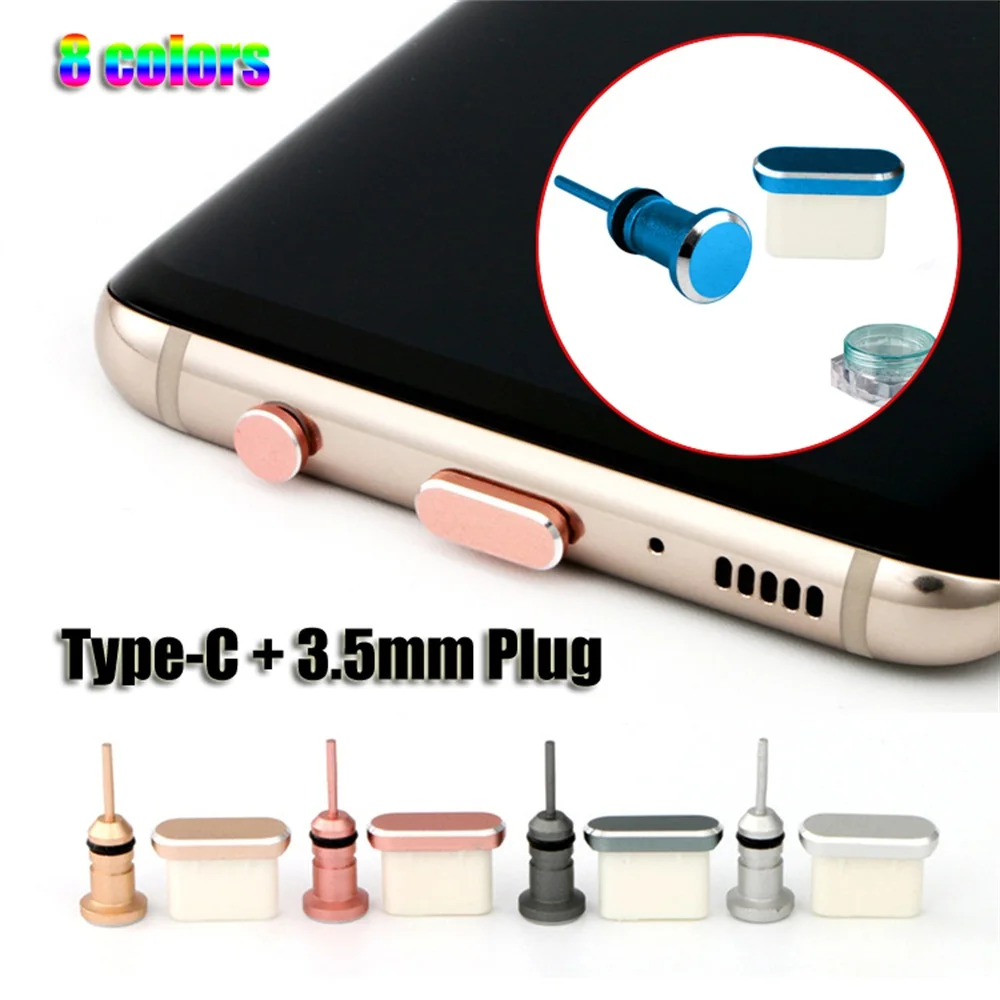 

Type C Anti Dust Plug Set USB Type-C Port and 3.5mm Earphone Jack Plug For Samsung Galaxy S9 S10 Plus for Huawei for Xiaomi