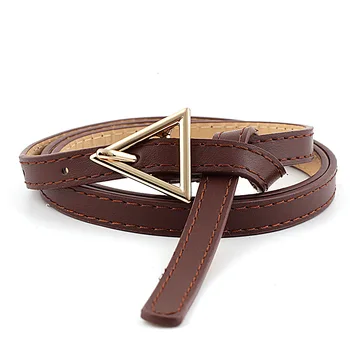 

Women Belts Luxury Brand Casual PU Leather Vintage Belt Ladies Golden Triangle Buckle Women's Trousers Waistband Female Belt Hot