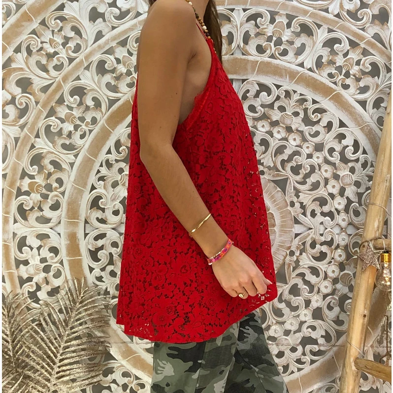 Модный женский летний жилет Boho, свободный, без рукавов, Повседневный, безрукавка, топы, майки, пляжные, праздничные, стройнящие, подходят, сексуальные топы - Цвет: Красный
