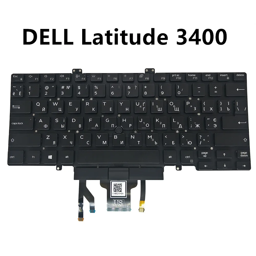 Клавиатура UA для Dell latitude 7400 3400 5400 5401 черная с подсветкой мобильного телефона 057T39