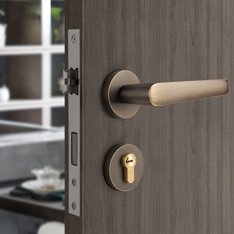 Pure Copper Split Door Lock Silent Room Door Handle All Copper Lock