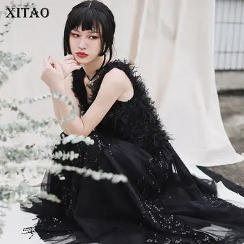 

XITAO Trend Lace Camisole Sexy V Neck Top Women Wild Slim Was Thin Party Nightclub Streetwear Women Clothes 2020 Summer DMY4432