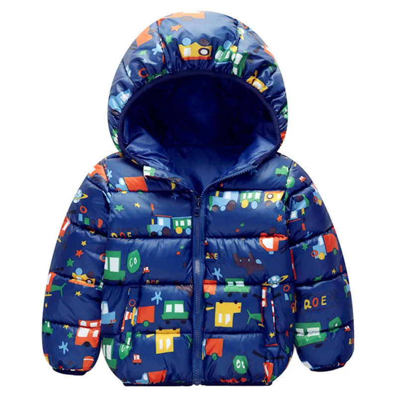 Детская зимняя теплая куртка с капюшоном хлопковая парка граффити для мальчиков
