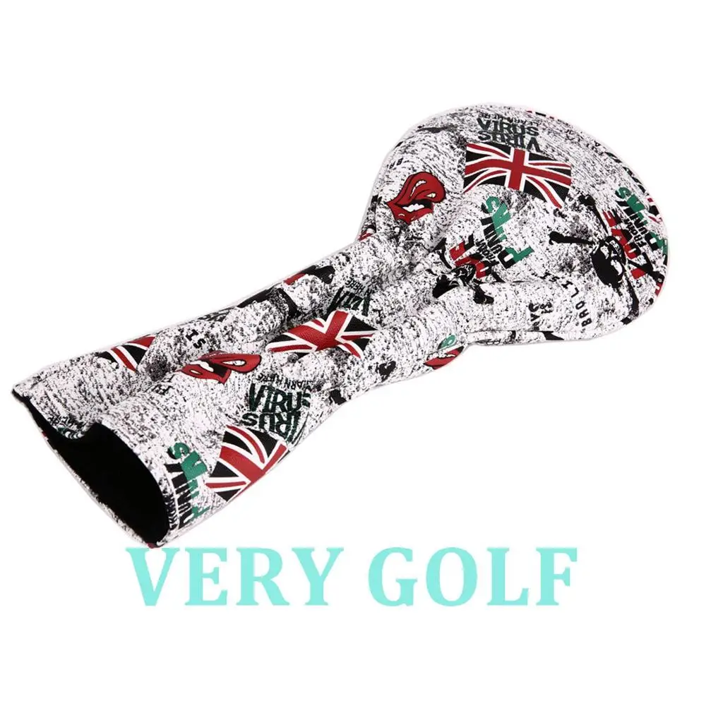 1 шт. гольф-клуб водительская Крышка Флаг Великобритании и Череп Мягкий головной убор для водителя