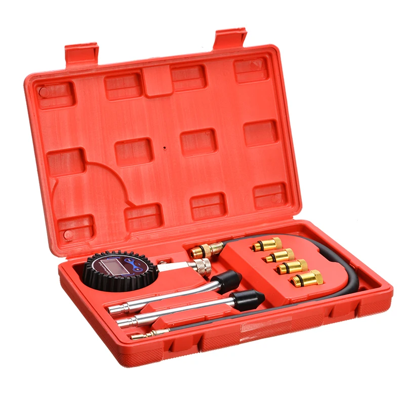 Car Motorcycle Engine Cylinder Compression Tester Pressure Gauge Tool Motor Petrol Gas Engine Cylinder Pressure Gauge