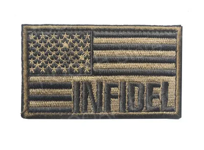 Infidel сильный патч Американский Флаг Тактический Infidel арабский боевой дух Мссб Мультикам лесной пустыни SWAT ACU крестоносца значок патчи - Цвет: Infidel F