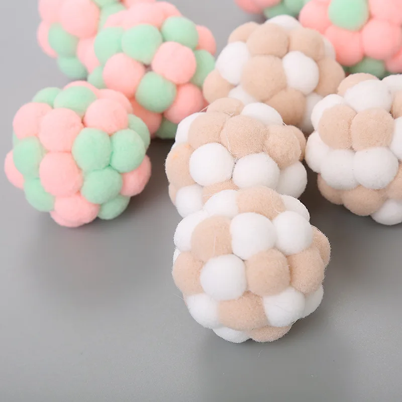 6 шт./партия, игрушка для кошек, одноцветная, ручная работа, плюшевая игрушка-колокольчик, упакованная в подарочную коробку, интерактивный плюшевый Кот, игрушки 4
