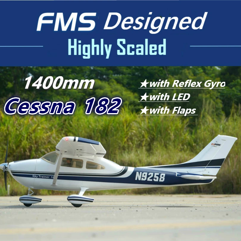 Радиоуправляемый самолет FMS звездного неба тренажер Cessna 182 1400 мм 1 4 м 5CH с