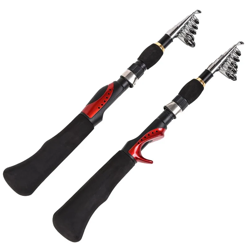 

Spinning Fishing Rod With BD2000 Reel Set 1.6m Red Portable Travel Carbon Fishing Rod Combo Fishing Pole Outdoor Fishing Rod