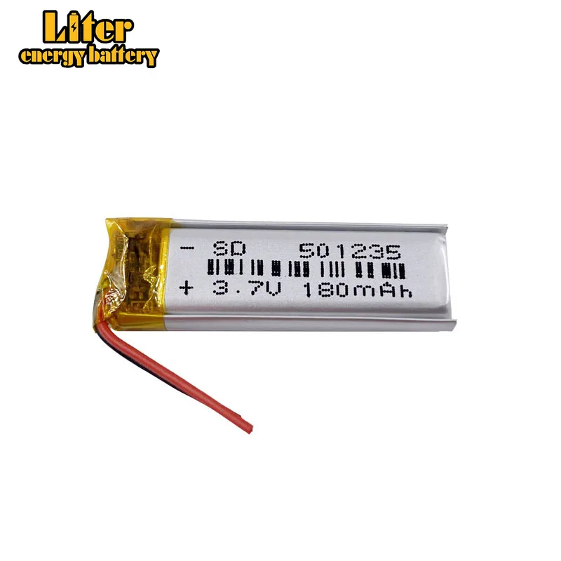 Polymer lithium battery 3.7 V 180mAh 501235 can be CE FCC ROHS MSDS quality certification