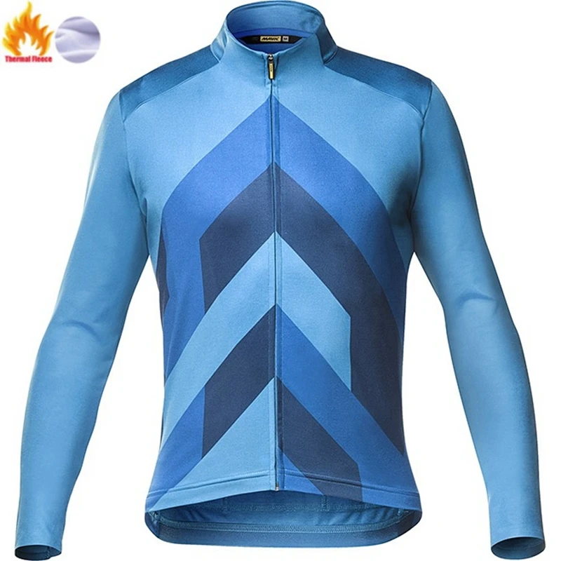 1 Ropa de ciclismo polar de invierno Mavic, Зимняя Теплая Флисовая велосипедная майка с длинным рукавом, одежда для велосипеда, верхняя одежда - Цвет: 1