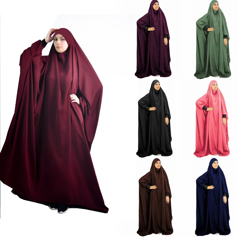 

Молитвенная одежда, мусульманский хиджаб, платье свободного покроя с рукавом «летучая мышь», цельная модель Рамадана, Дубай, Арабская, Турецкая, мусульманская одежда Jilbaab