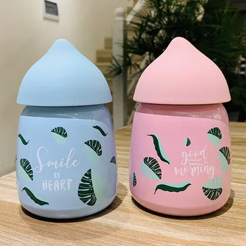 

Korean Plant Unicorn Rotary Stainless Steel Thermoses Leak-proof Sealed Vacuum Flasks Portable Outdoor Belly Cup for Women Girls