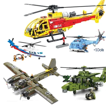 

Military Ju-88 Bombing Plane Building Blocks Sets DIY Helicopter Educational Bricks Toys for Children Present Christmas Gift