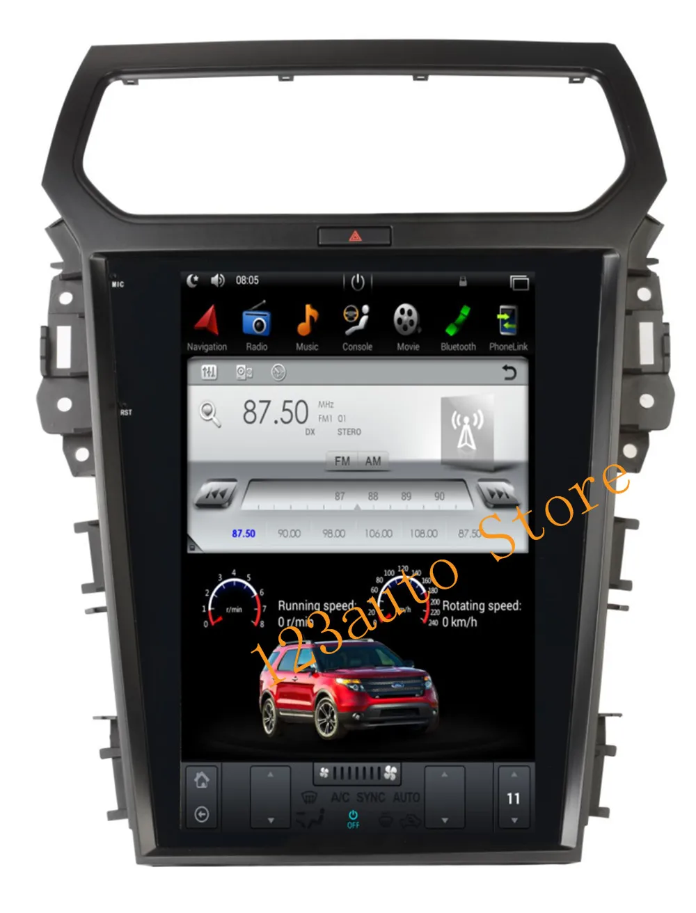 Вертикальный автомобильный DVD плеер 12 1 дюйма в стиле Tesla на Android 9 0 с GPS навигацией