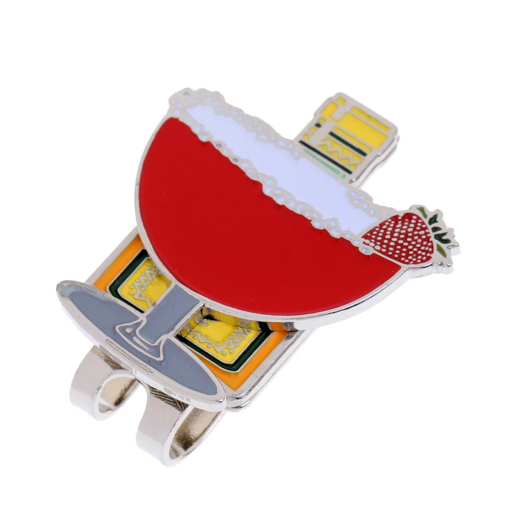 Drinking Cup Design Magnetized Clip On Golf Ball Marker Golf Accessories