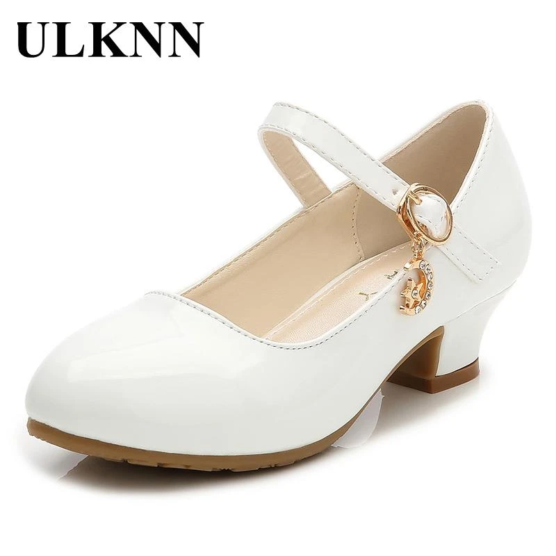 Children Girls Leather Shoes White Princess High Heel Shoes For Kids Girls Performance Dress Student Show Dance Sandals 26-41 best leather shoes