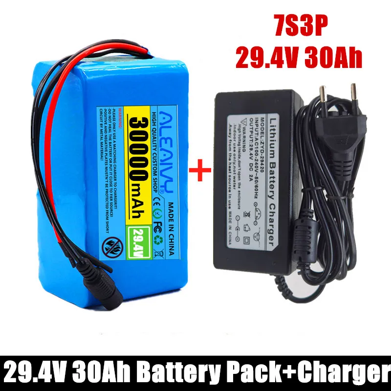 24V 30Ah 7s3p 18650 Батарея литиевая батарея 24v 30000 мА/ч электрический велосипед скутер