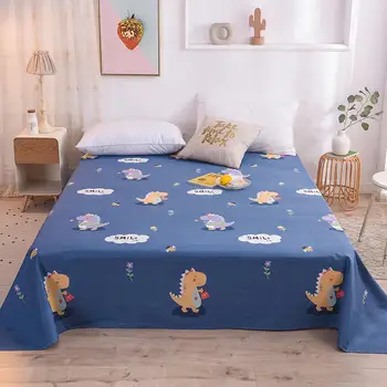 

1 Pcs Bed Sheet Dinosaur Printing Flat Sheet for Children Adults Single Double Bed Set Flat Bedsheets Cotton Home Textile