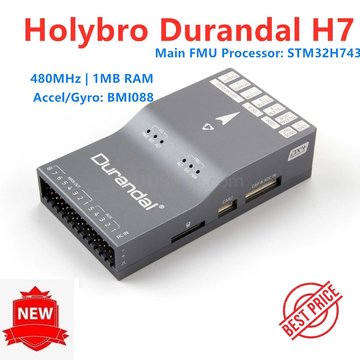 Holybro Durandal H7 Pixhawk4 PX4 Контроллер полета с открытым исходным кодом FC для 4-осевого по нескольким осям игрушка с дистанционным управлением Дрон с камерой многороторного вертолета