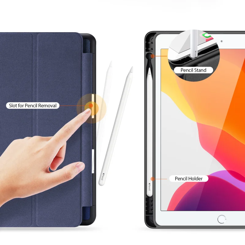 С карандаш-Стилус с отделениями для карт и подставкой для Apple iPad 10,2 чехол Роскошный тонкий кожаный флип чехол для iPad 10,2 7th Gen