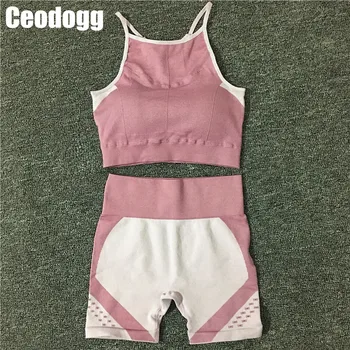 

2pcs summer vital seamless yoga set fitness workout gym suit Outfit women seamless shorts set Sports bra gym clothing Tracksuit