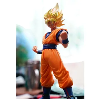 

8" Dragon Ball Z Saiyan Blond Hair Son Goku Kakarotto Golden Cat Sticker Original Version PVC Action Figure Toy BOX 22CM X785