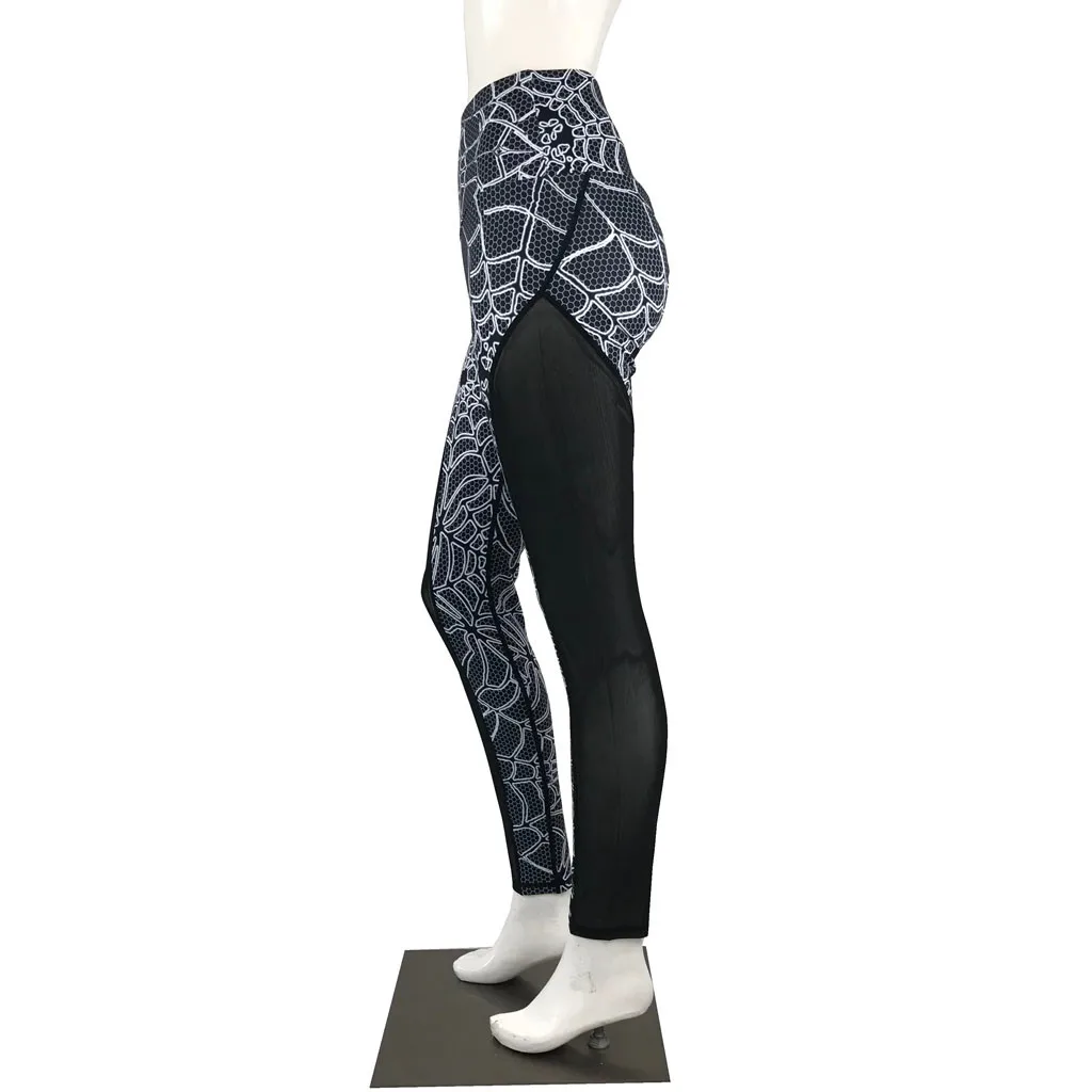 Ladies'printed открытый высокая талия бедра и низ брюки костюм для фитнеса и йоги