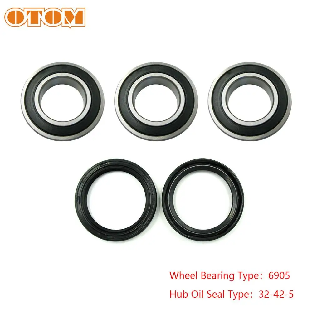OTOM Motorcycle Accessories Front Rear Wheel Hub Oil Seal Bearing Set For KAWASAKI KX250F KX450F 2007- Dirt Bike Enduro