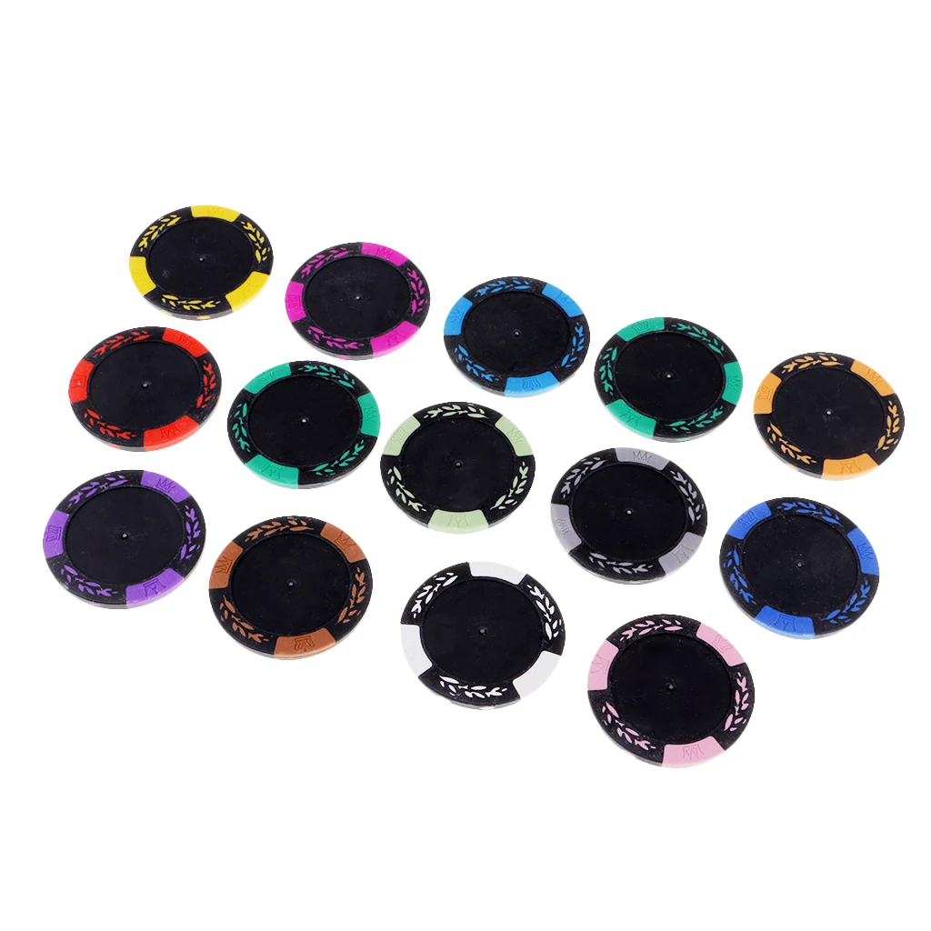 13pcs / Plastic Coins Poker Chips Kit For Table Game Home Casino Party