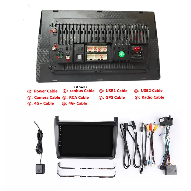 Top 10.1" 2G RAM 32G ROM Android Car DVD Video Player GPS For vw polo 2011 2012 2013-2016 audio car radio stereo navigation headunit 5