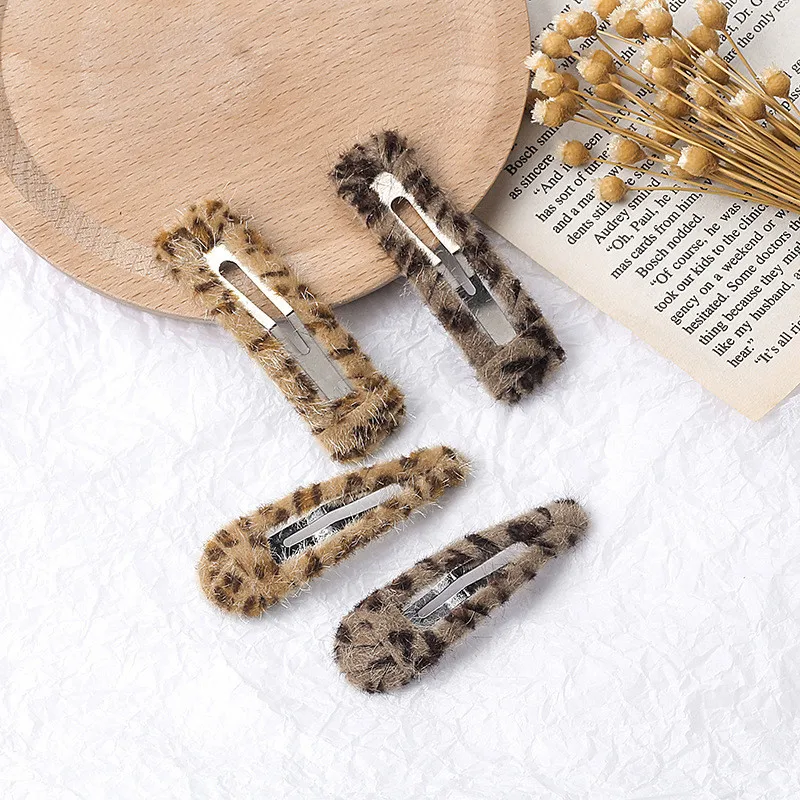 Vintage Print Leopard Plush Hairpin For Women Hairband Girl Snap Barrette Bobby Hair Clip Jewelry Gifts | Украшения и аксессуары