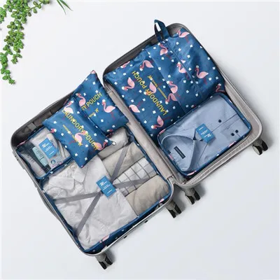 C008 Travel Storage Bag 7 Piece Kit Luggage Clothes Sorting Bag Women Travel Organizer Bag Oxford Cloth Waterproof Packag Bags - Цвет: C008