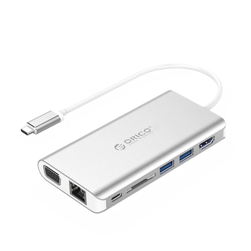 Алюминиевый сплав 8 в 1 type-C* 1(зарядка), HDMI* 1, USB3.0* 2, RJ45* 1, SD* 1, аудио* 1, многофункциональная док-станция VGA* 1, XC-304