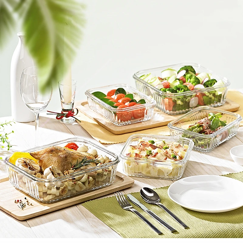 Стеклянный пищевой контейнер с крышкой герметичная коробка для хранения Oragnizer