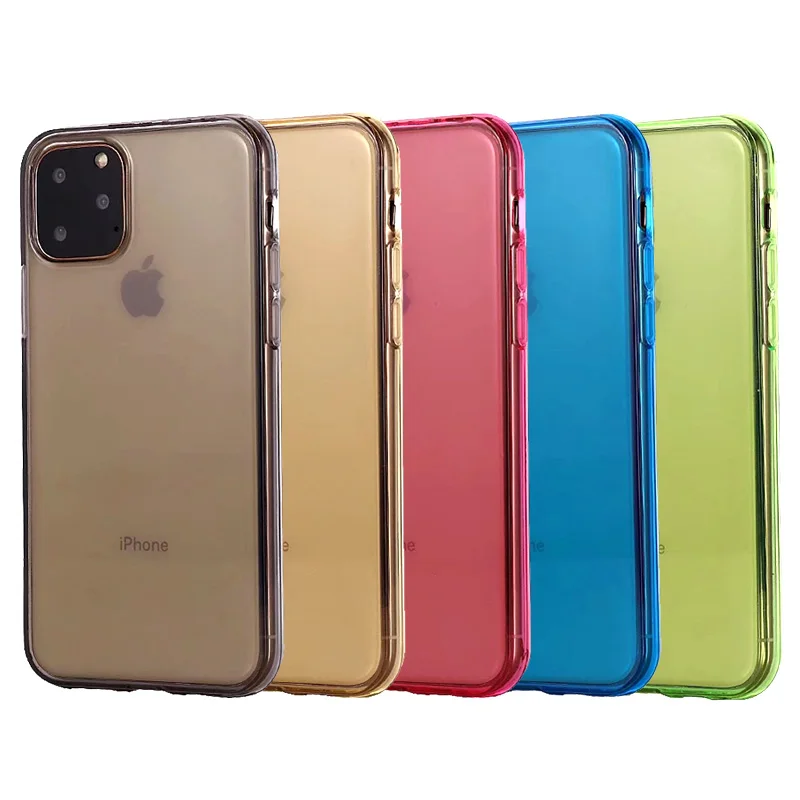 Для iPhone 11 Pro Max чехол яркие облегающие мягкие прозрачные задние Прозрачный