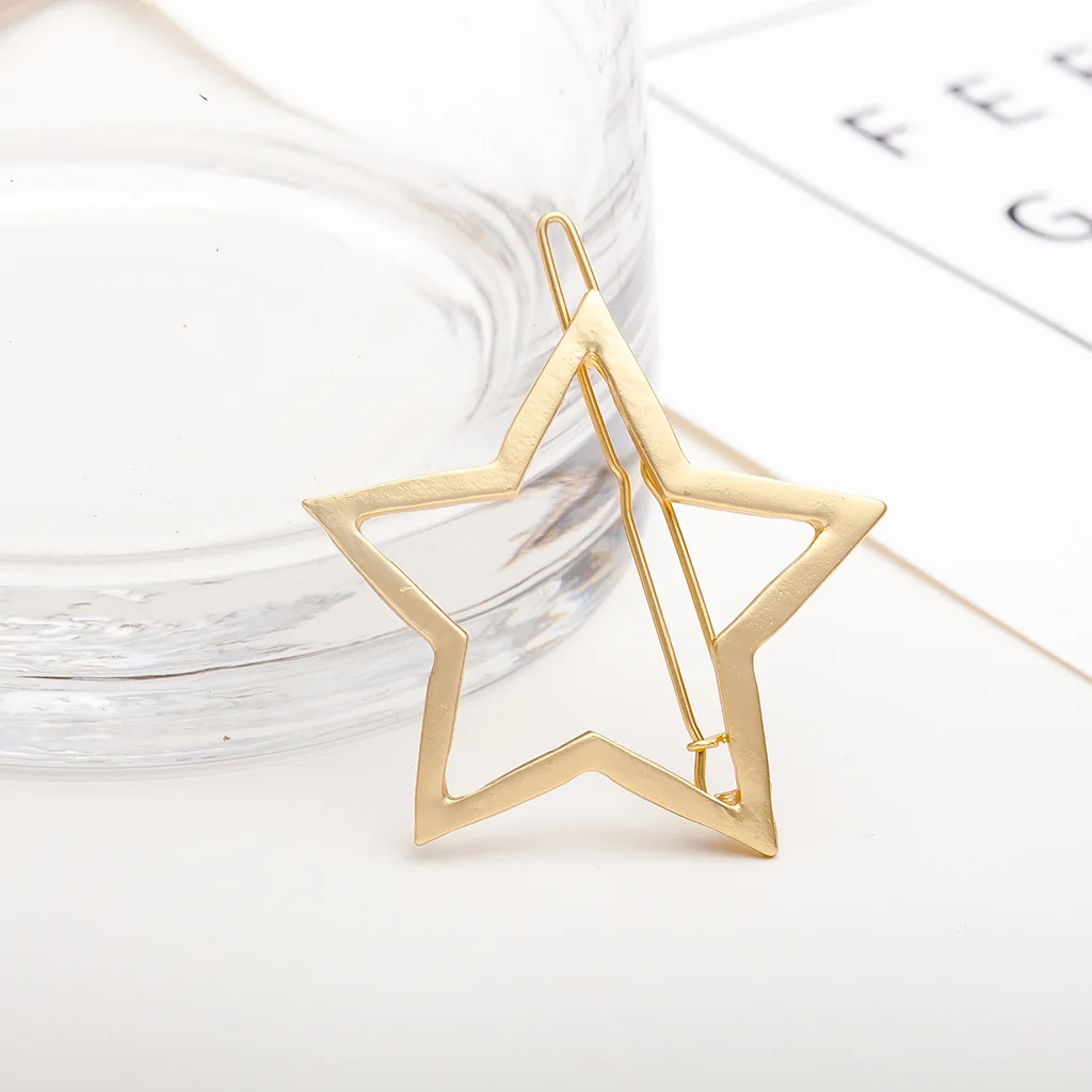 Gold Star Заколки для волос коготь одноцветное Цвет металлический зажим для волос в стиле ретро звезды Заколки для волос Make UP женские аксессуары для волос большой Размеры заколка для волос, Для женщин - Цвет: Gold Star