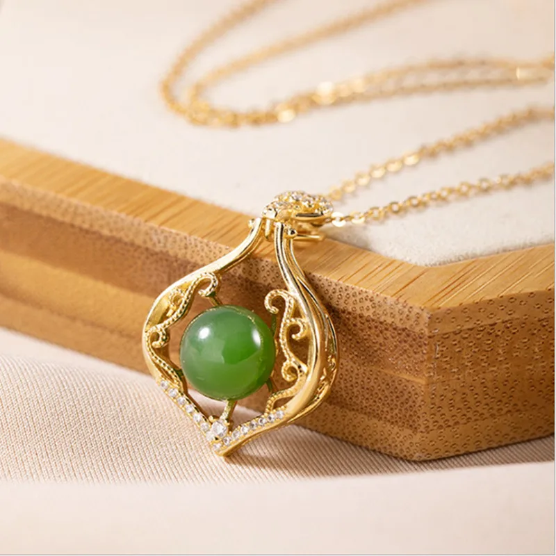 Necklaces 45CM Chain Uglyless роскошные украшения из зеленого нефрита набор для женщин дворец стильные вечерние серьги ожерелья+ цепочки 925 серебряные ювелирные изделия E1793 - Цвет камня: Necklaces 45CM Chain