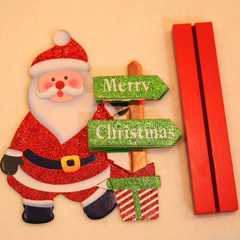 Wooden Desktop Small Ornaments Cute Santa Claus Snowman Elk Kid's Gift Boutique Christmas Decorations | Дом и сад