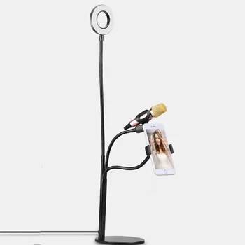 

5W 3000-5000K Video Live Fill Light Three Gears Light Adjustment Beauty Lamp Dimmable With Mobile Phone Microphone Holder