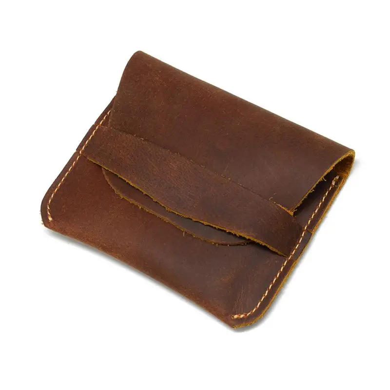 

THINKTHENDO 2019 Unisex Genuine Leather Coin Card Key Case Change Pouch Mini Purse Wallet Bag