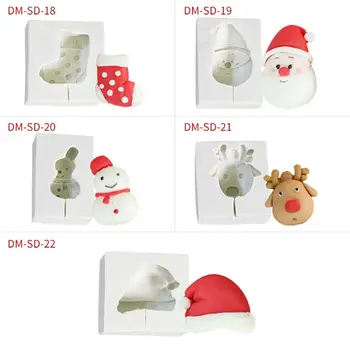 

5pcs 3D Christmas Santa Hat Silicone Fondant Mold Cake Chocolate Decorating DIY Q84D for kitchen accessories